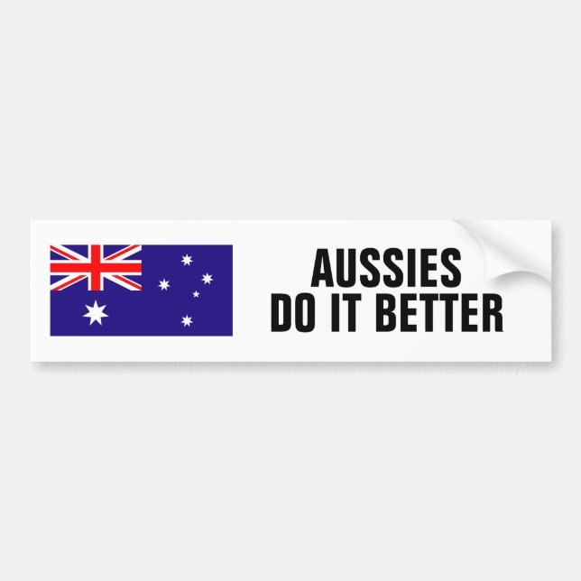 Adesivo Para Carro Aussies melhora a bandeira australiana engraçada (Frente)
