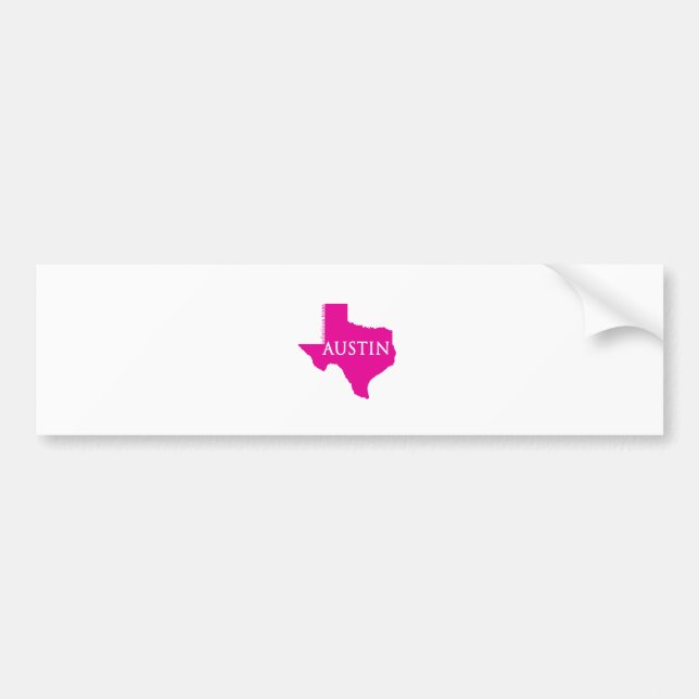 Adesivo Para Carro Austin cor-de-rosa, Texas (Frente)