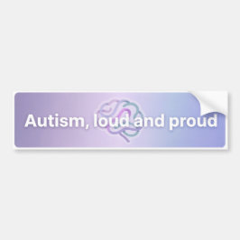Adesivo Para Carro Autism Pride Loud & Proud Modern Purple