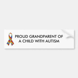 Adesivo Para Carro autism_ribbon, AVÓ ORGULHOSA DE UMA SAGACIDADE da