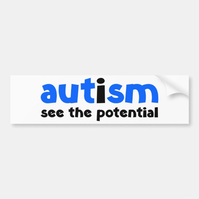 Adesivo Para Carro Autismo - veja o potencial (Frente)
