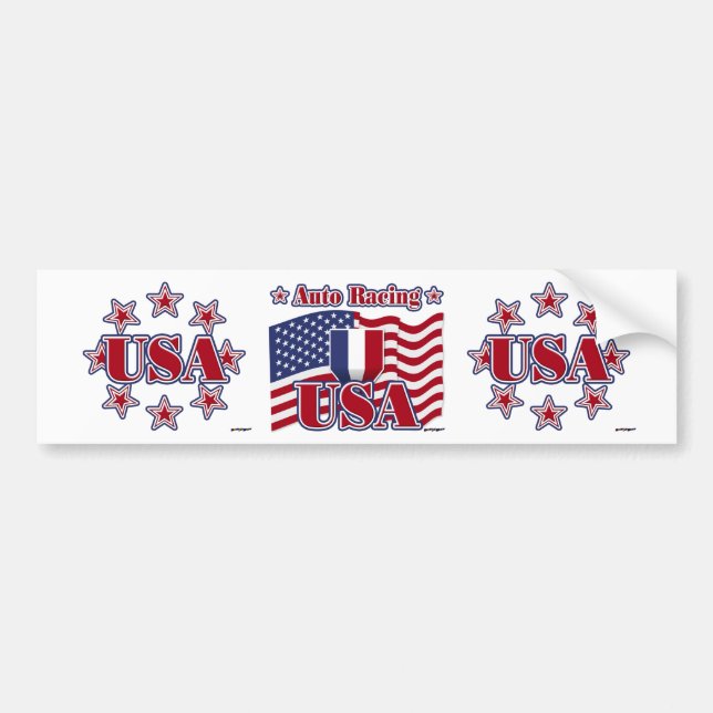 Adesivo Para Carro Auto Racing USA (Frente)