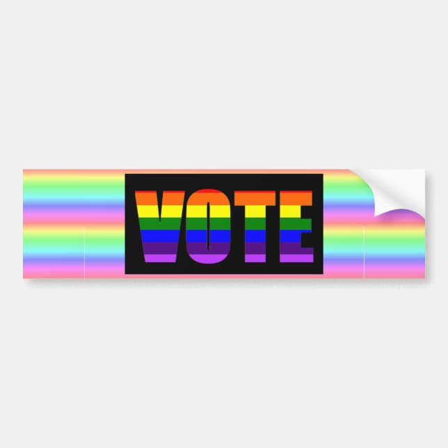 Adesivo Para Carro Autocolante do Rainbow LGBT Vote (Frente)