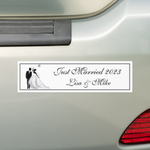 Adesivo Para Carro Autocolante do Recem casados de Nome Personalizado