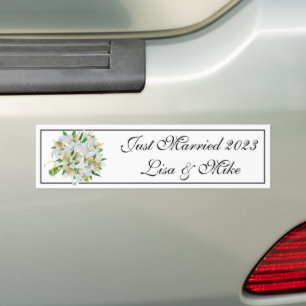 Adesivo Para Carro Autocolante do Recem casados de Nome Personalizado