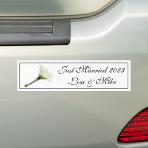 Adesivo Para Carro Autocolante do Recem casados de Nome Personalizado