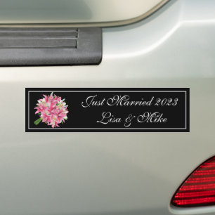 Adesivo Para Carro Autocolante do Recem casados de Nome Personalizado
