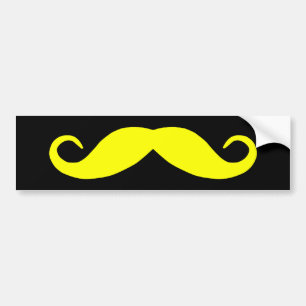 Adesivo Para Carro Autocolante no vidro traseiro amarelo do bigode