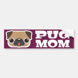 Adesivo Para Carro Autocolante no vidro traseiro da mamã do Pug