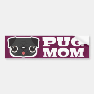 Adesivo Para Carro Autocolante no vidro traseiro da mamã do Pug