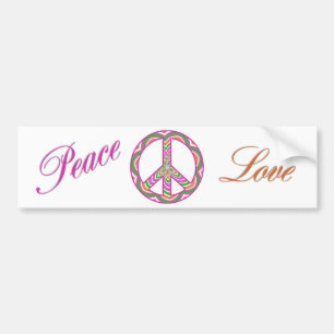 Adesivo Para Carro Autocolante no vidro traseiro da paz e do amor