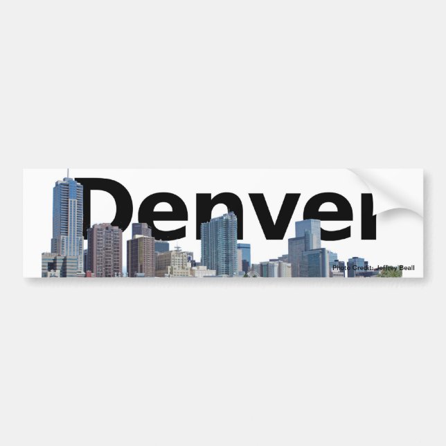 Adesivo Para Carro Autocolante no vidro traseiro da skyline de Denver (Frente)