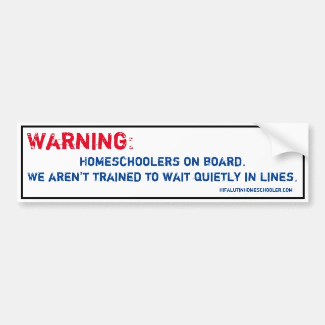 Adesivo Para Carro Autocolante no vidro traseiro de Homeschool - (Frente)