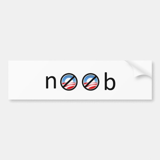Adesivo Para Carro Autocolante no vidro traseiro de Noob anti-Obama (Frente)