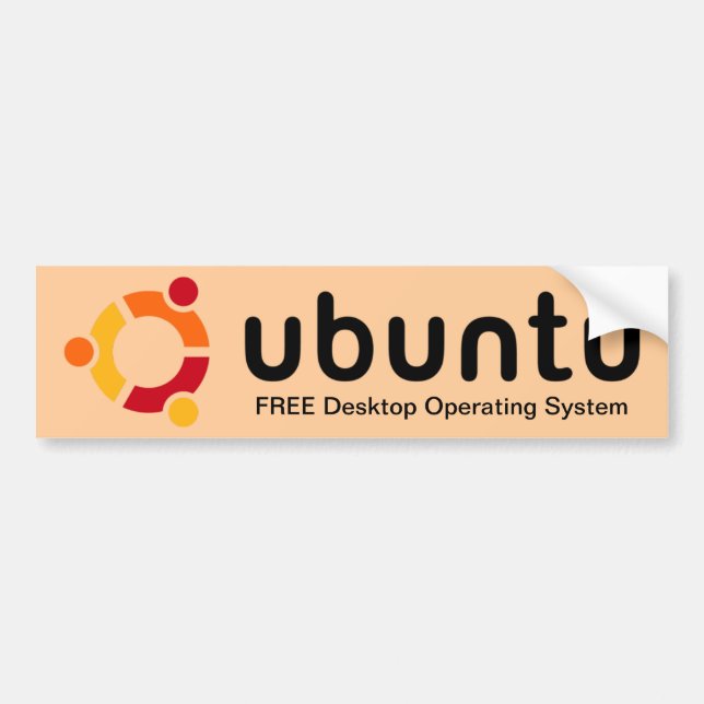 Adesivo Para Carro Autocolante no vidro traseiro de Ubuntu (Frente)
