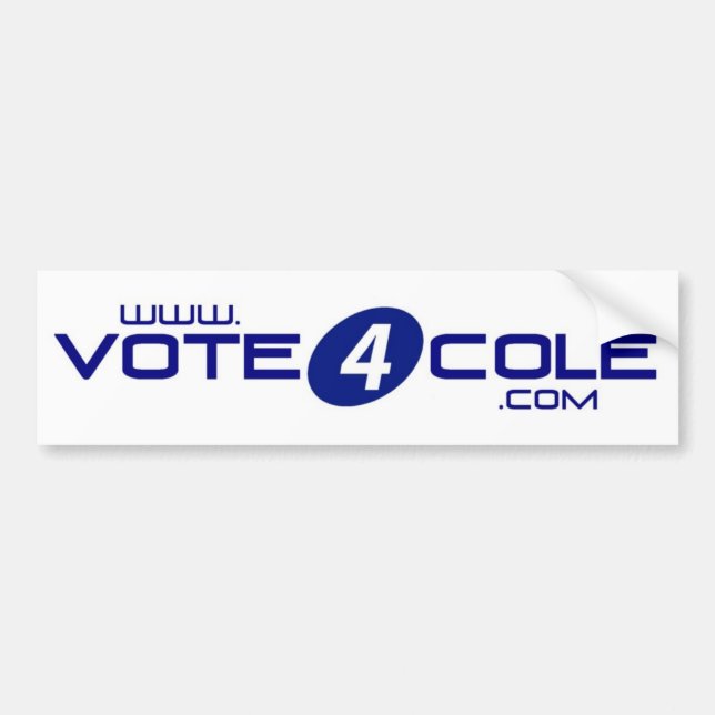 Adesivo Para Carro Autocolante no vidro traseiro de Vote4Cole (Frente)