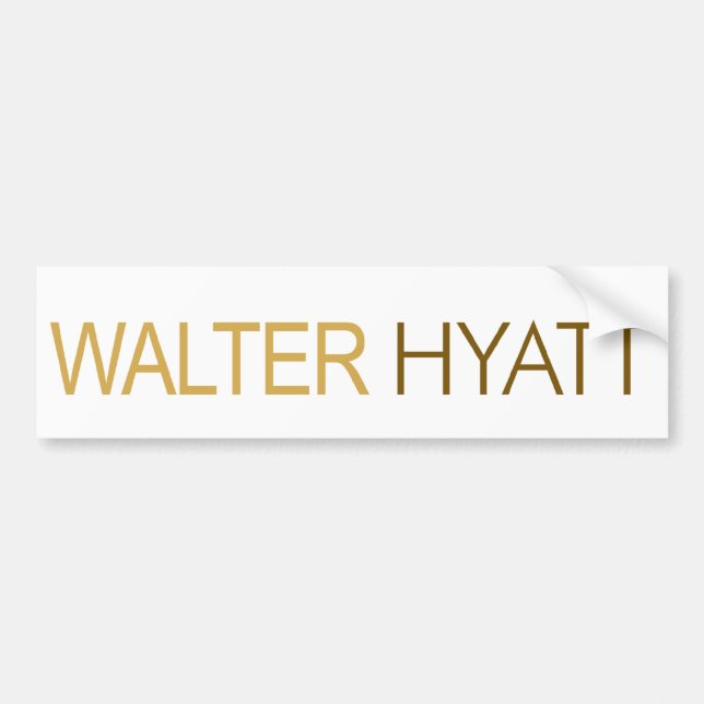 Adesivo Para Carro Autocolante no vidro traseiro de Walter Hyatt (Frente)