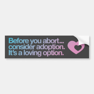 Adesivo Para Carro Autocolante no vidro traseiro do aborto/adopção