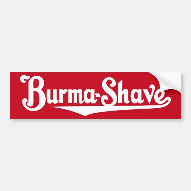 Adesivo Para Carro Autocolante no vidro traseiro do Burma-Shave (Frente)