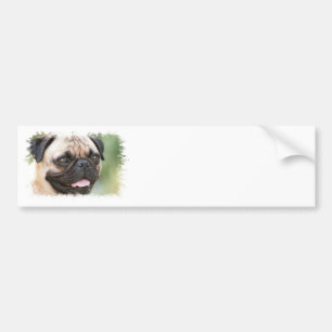 Adesivo Para Carro Autocolante no vidro traseiro do cão do Pug