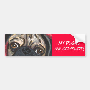 Adesivo Para Carro Autocolante no vidro traseiro do Pug