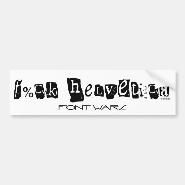Adesivo Para Carro Autocolante no vidro traseiro Helvética de F%ck (Frente)