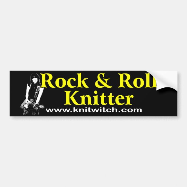 Adesivo Para Carro Autocolante no vidro traseiro - Knitter do rock (Frente)