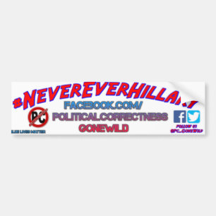 Adesivo Para Carro Autocolante no vidro traseiro #NeverEverHillary de