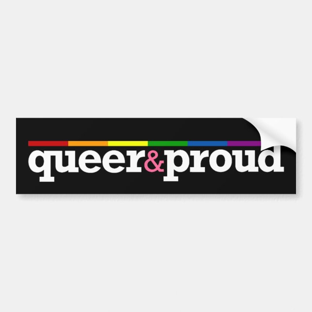 Adesivo Para Carro Autocolante no vidro traseiro preto de Queer&proud (Frente)