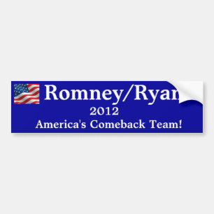 Adesivo Para Carro Autocolante no vidro traseiro Romney/Ryan 2012