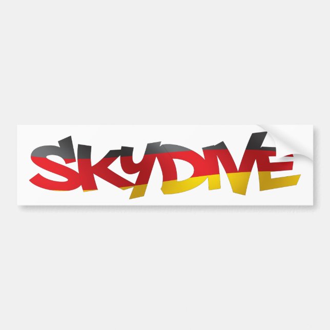 ADESIVO PARA CARRO AUTOCOLANTE NO VIDRO TRASEIRO SKYDIVE ALEMANHA (Frente)