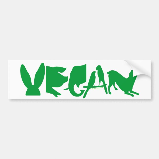 ADESIVO PARA CARRO AUTOCOLANTE NO VIDRO TRASEIRO VERDE DA DK DO VEGAN (Frente)