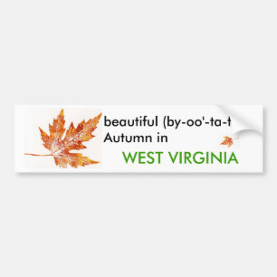 Adesivo Para Carro Autumn West Virginia Bumper Sticker