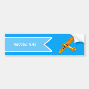 Adesivo Para Carro Avião retro amarelo do passageiro frequente