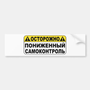 Adesivo Para Carro Aviso! Baixo Selfcontroll