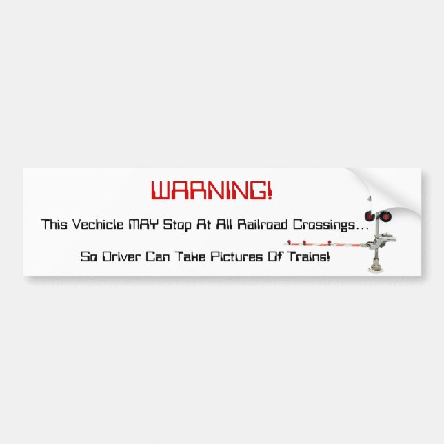 Adesivo Para Carro Aviso do veículo de Railfan (Frente)