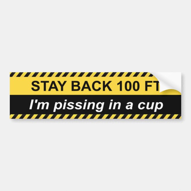Adesivo Para Carro Aviso: Estou mijando num copo (Frente)