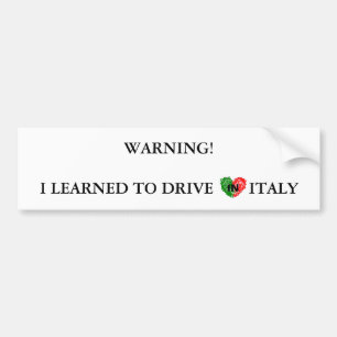 Adesivo Para Carro Aviso italiano para motoristas