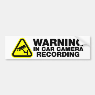 ADESIVO PARA CARRO AVISO: NO REGISTRO DE CÂMERA DE CARRO