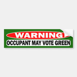 Adesivo Para Carro Aviso! O ocupante pode votar o verde