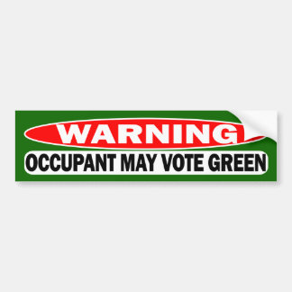 Adesivo Para Carro Aviso! O ocupante pode votar o verde