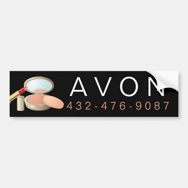 Adesivo Para Carro Avon de Representante Independente de Makeup (Frente)