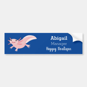 Adesivo Para Carro Axolote rosa fofo feliz