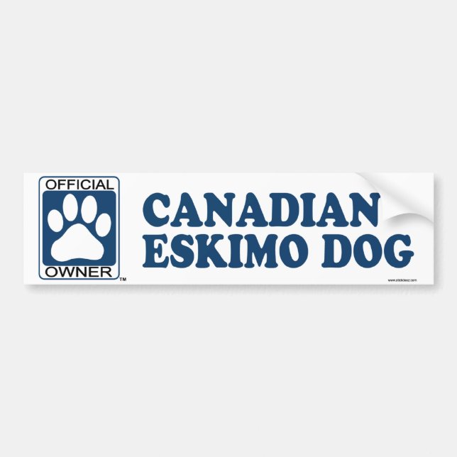 Adesivo Para Carro Azul canadense do cão Eskimo (Frente)