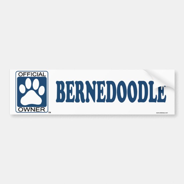 Adesivo Para Carro Azul de Bernedoodle (Frente)