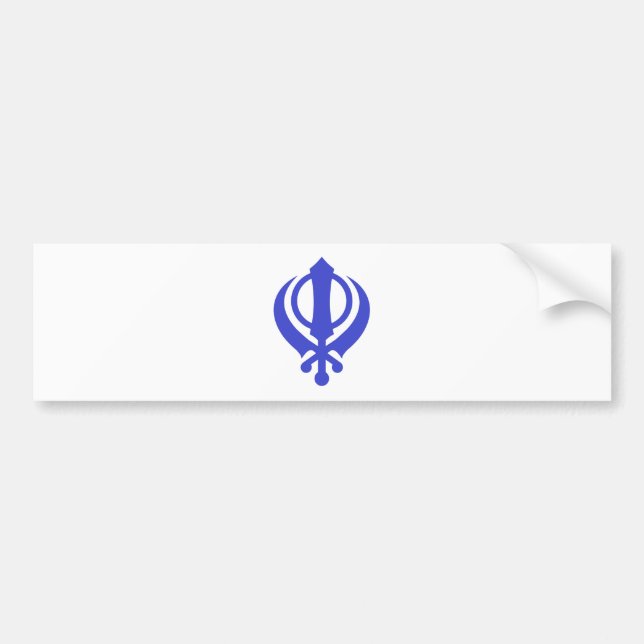 Adesivo Para Carro Azul de Khanda do sikh (Frente)