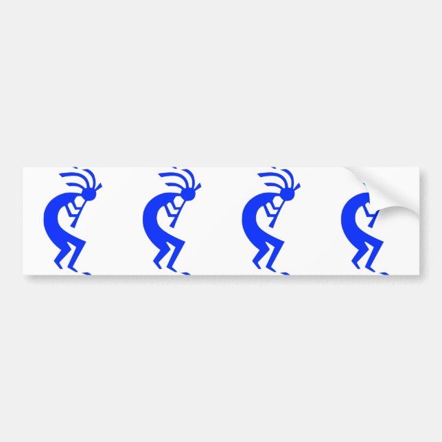 Adesivo Para Carro Azul de Kokopelli (Frente)
