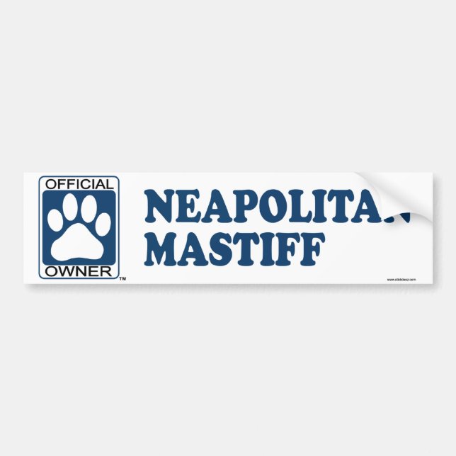 Adesivo Para Carro Azul napolitana do Mastiff (Frente)