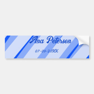 Adesivo Para Carro Azul pastel adicionar nome data boho retro padrão
