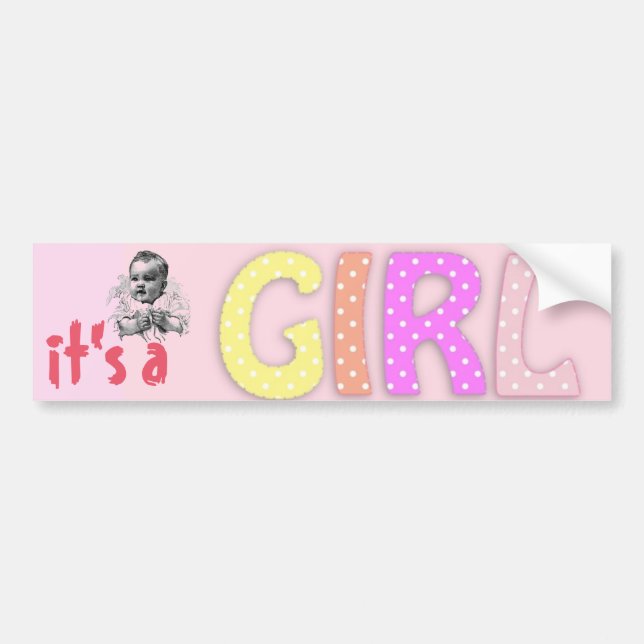 Adesivo Para Carro Baby Girl Bumpersticker (Frente)